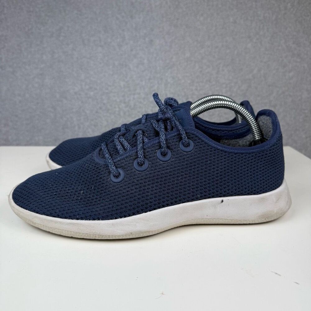 Allbirds Men's Size 9 Tread Runner Blue Canvas Athletic Sneakers Shoes - Picture 2 of 8